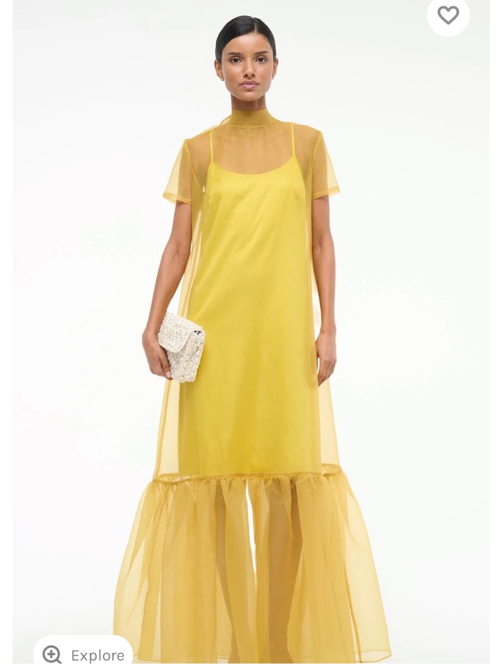 STAUD Calluna dress chartreuse yellow /green in XL new with tags - Picture 5 of 14